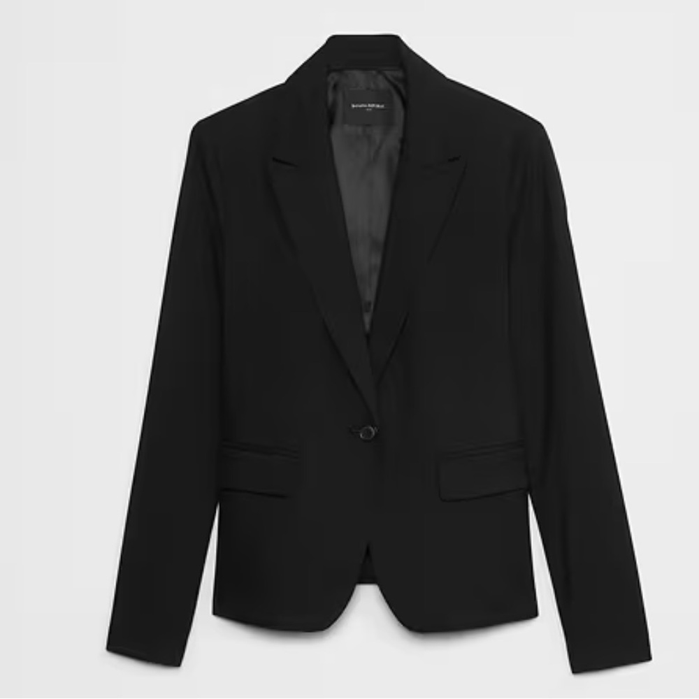 Banana Republic Classic Black Women's Suit Blazer and Pant Set Size 0